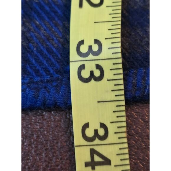 Orvis Shirt Mens XL Blue Plaid Flannel Button Up Long Sleeves Heavyweight Pocket - Picture 8 of 12